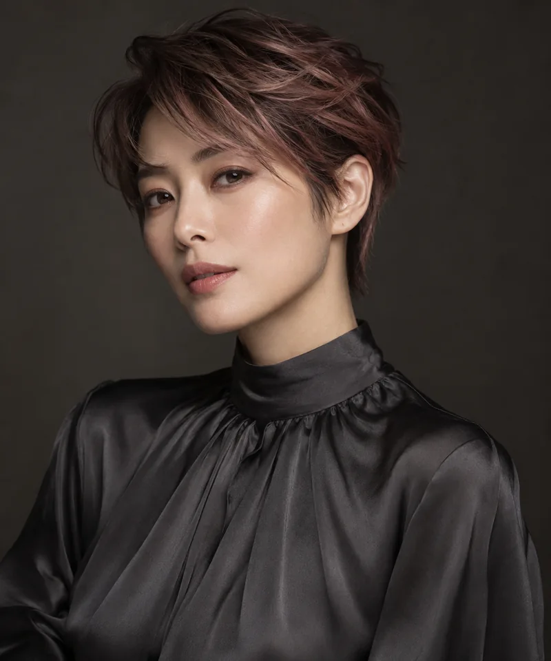 短身 Pixie 兩側與頸背帶有 Rose Brown Shadow 的未來色彩編輯用形象