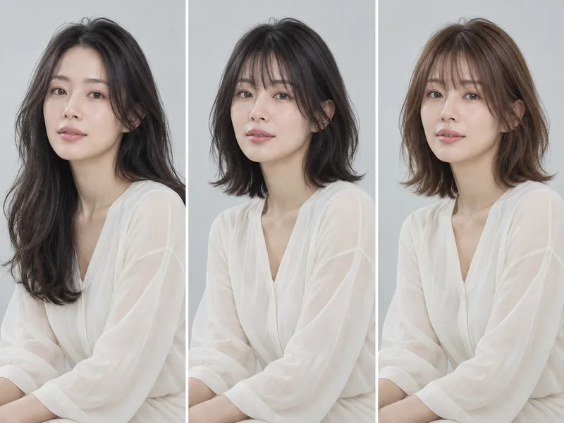 maegami preview compare one variable の判断ポイントを示す編集用ヘアスタイル写真